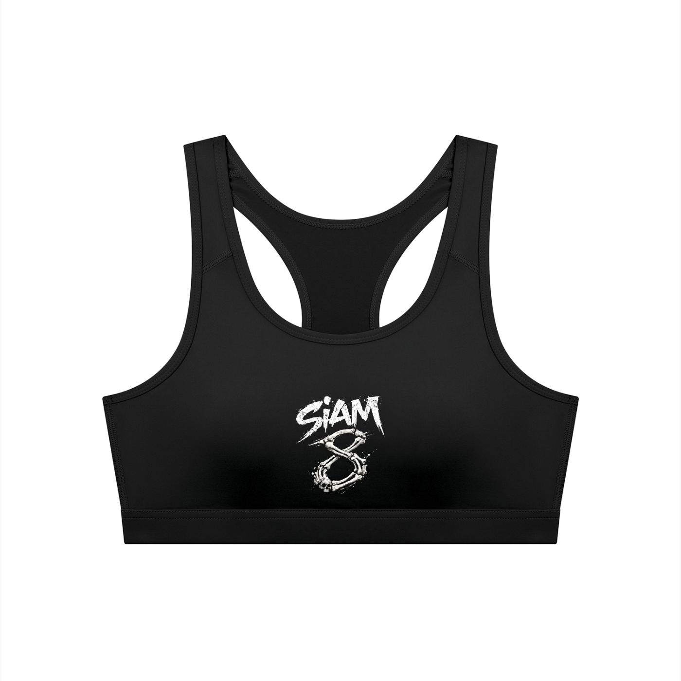 WOMEN'S CROPPED SPORTS BRA (BLACK)